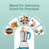 Longway Super Dlx 700 Watt Mixer Grinder with 3 Jars for Grinding, Mixing with Powerful Motor