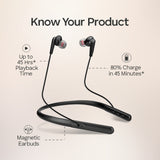 Longway Evoke 355 Wireless in-Ear Bluetooth Neckband with mic, 45 Hours Playback time, Fast Charge, IPX5 Water Resistant, Bluetooth v5.0, Rapid Charge, Magnetic Earpiece
