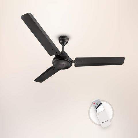 Longway Evalion P1 1200 mm/48 inch BLDC Motor Remote Controlled 3 Blade Anti-Dust Decorative 5-Star Rated Ceiling Fan (Smoked Brown, Pack of 1)