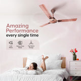 Longway Creta P2 1200 mm/48 inch  3 Blade Anti-Dust Decorative Star Rated Ceiling Fan (ivory, Pack of 2)