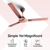 Longway Creta P2 1200 mm/48 inch Remote Controlled 3 Blade Anti-Dust Decorative Star Rated Ceiling Fan (Golden/Rusty Brown, Pack of 2)